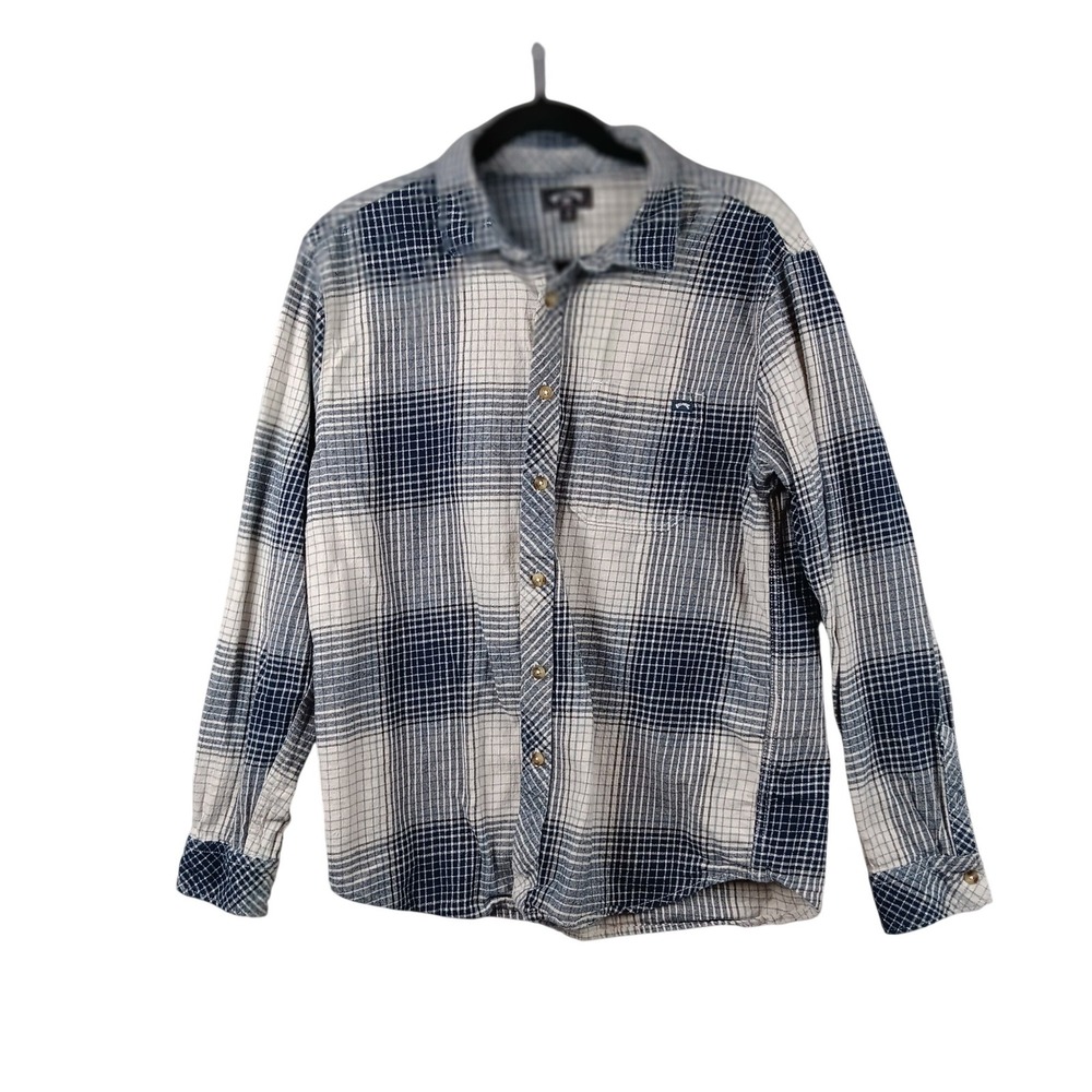 Billabong Men's Plaid Long Sleeve Button Up Shirt Size Medium